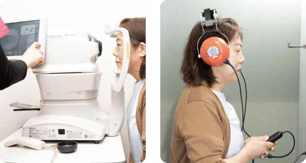 視力、聴力検査の様子